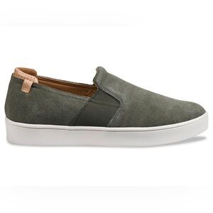 Spenco Men's Backside Slip-On sneaker in a green suede material. Sz10.5D